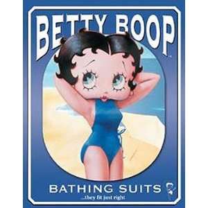  Comic Book Betty Boop Metal Tin Sign Swimsuit Nostalgic 