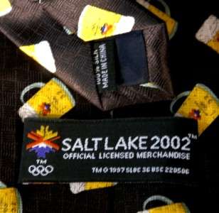 RARE 2002 Salt Lake City Winter Olympics Beer Mug Tie  