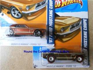2012 Hot Wheels 67 FORD MUSTANG COUPE 1967 Lot 2 Super Treasure Hunt 