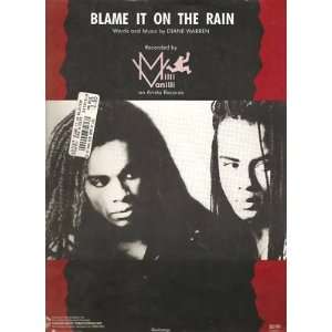  Sheet Music Blame It On The Rain Milli Vanilli 5 