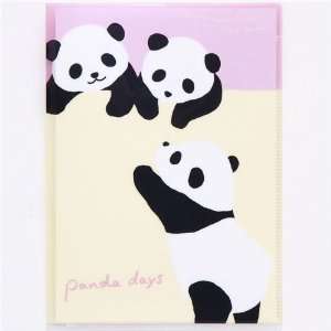    Panda bear A4 plastic file folder 4 pocket kawaii: Toys & Games