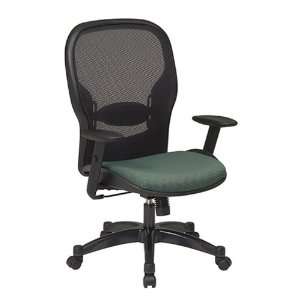 Air Grid Mesh Back Managers Chair with Fabric Seat Black Mesh/Indigo 
