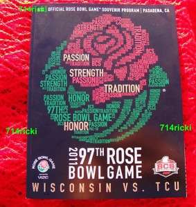 Official 2011 Rose Bowl Game Program Wisconsin vs TCU  