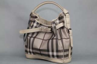 BURBERRY 11AW NWT MEDIUM SMOKED TRENCH CHECK HOBO BAG  