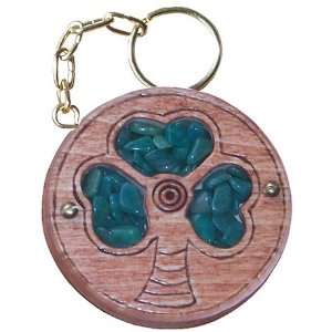   and Wooden Amulet Lucky Clover Keychain In ite 
