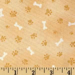  44 Wide Woof Dog Bone Cream Fabric By The Yard: Arts 