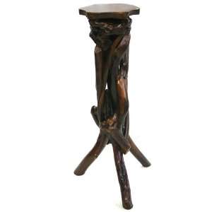  Unique Wood Carved Single Tier Plant Stand: Home & Kitchen