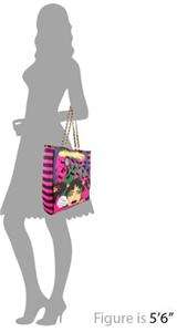 NWT Betsey Johnson Pink XOX RAINING BETSEY Sequin TOTE Bag $98 