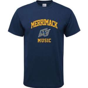 Merrimack Warriors Navy Youth Music Arch T Shirt  Sports 