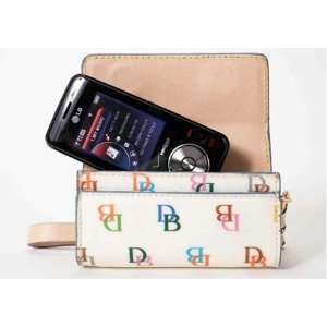  Dooney & Bourke Cream Cell Phone Pouch w/ Multi Colored 