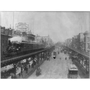   : Elevated railroads,New York City,in Bowery,NY,c1896: Home & Kitchen