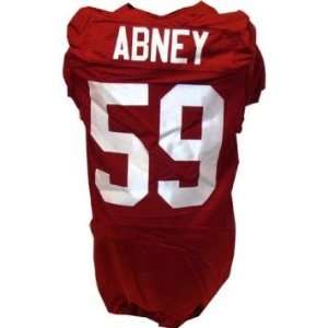Abney #59 Alabama 2009 2010 Game Used Crimson Football Jersey (48L 