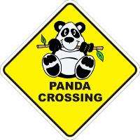 PANDA NOVELTY CROSSING SIGN 16 X16 INCH POLY  