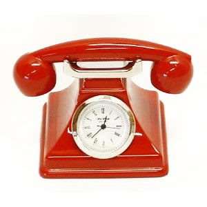 Novelty Red Old Style Telephone / Phone Miniature Clock  
