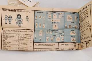 Doll Pattern vintage BUTTERICK #2583 Boy & Girl Cloth  