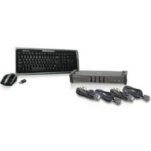  4 Port DVI KVM and Wireless Keyboard/ Mouse Combo Includes 