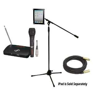  Pyle Mic and Stand Package   PDWM100 Dual Function Wireless/Wired 