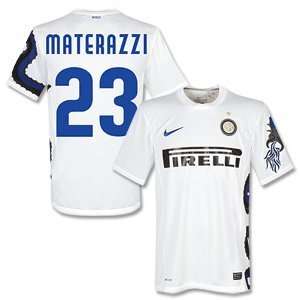  10 11 Inter Milan Away Jersey + Materazzi 23 (Fan Style 