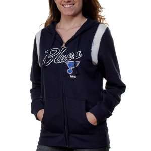   St. Louis Blues Womens Wipe Out Hoodie   Navy Blue: Sports & Outdoors