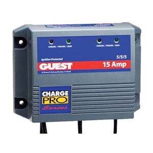 Guest 15 Amp Triple Output On Board Battery Charger  