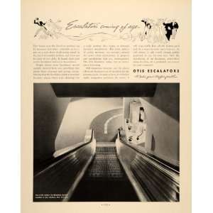 1937 Ad Otis Escalator Elevator Stern Brothers Stair 