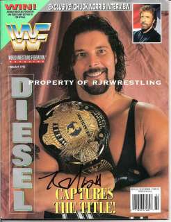 KEVIN NASH/DIESEL SIGNED WWF MAGAZINE FEB 1995 WWE w/COA nWo  