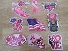 BREAST CANCER AWARENESS PINK RIBBON STICKER DECALS * 10