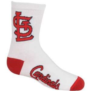 MLB St. Louis Cardinals Youth Dual Color Team Logo Crew Socks   White