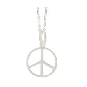    Tashi Brushed Sterling Silver Peace Sign Necklace: Tashi: Jewelry