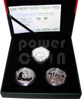 WWF 50 Years World Wildlife Fund 3 Silver Coin Set Jubilee Medal China 