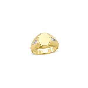 ZALES Mens Diamond Accent Oval Signet Ring in 10K Gold mens diamond 