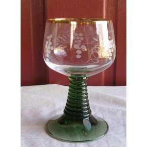  German Rhein Wine Glass Classic Green Stem: Everything 