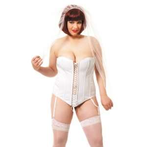    Patent Bridal Corset & Veil diva*new Plus Size 2x 