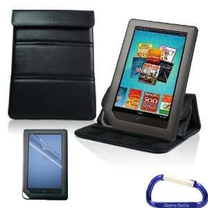 Gizmo Dorks Leather Wrapper Case / Stand (Black) with Screen Protector 
