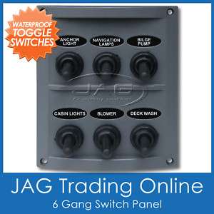 GANG WATERPROOF MARINE/BOAT TOGGLE SWITCH PANEL FUSES  