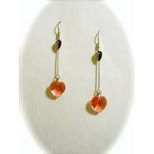  Swarovski Crystal Earrings   Rose Heart1: Arts, Crafts 