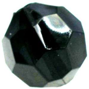 Black Faceted translucent acrylic plastic beads. (24 pcs). 14mm (1/2 