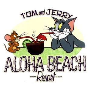 Tom & Jerry Cartoon Series Cat & Mouse Aloha Beach Resort drinking out 