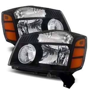 04 06 Nissan Armada Black Headlights /w Amber: Automotive
