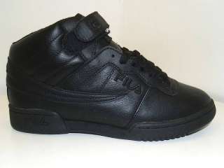 Fila F 13 Triple Black Leather Mid Shoe Size 3 12  