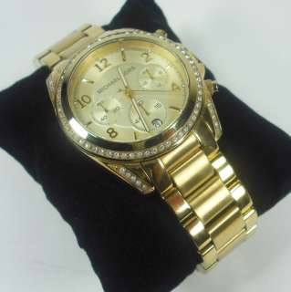 NEW Michael Kors MK5166 WOMENS Gold Tone Chronograph Ladies Watch 