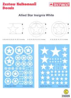 Techmod Decals 1/35 ALLIED ARMOR STAR INSIGNIA WHITE  