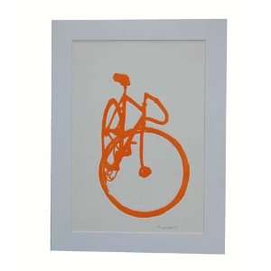    Relief Bike   Matted Bicycle Print   Orange