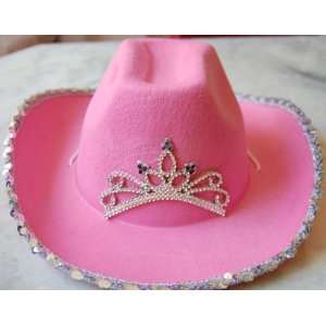  Pink Felt Cowboy /Cowgirl Hat with LED lights   Light up 