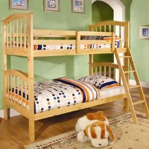  Mullin Twin Over Twin Bunk Bed in Natural: Home & Kitchen