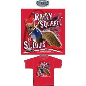  791121   St. Louis Rally Squirrel Red T Shirt Case Pack 