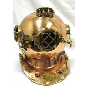   Brass and Copper Mark V Diver Helmet   US Navy Replica