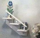 Three tread stair case shelf White