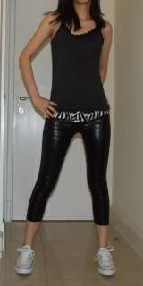 shiny black leather like cyber leggings tight pants 156  