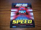 SEGA INDY 500 ORIG VIDEO ARCADE GAME FLYER BROCHURE